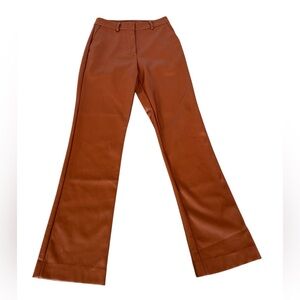 STEVE MADDEN Josie Faux Leather Pants Women's XS Cognac Zip Fly & Button Clojure